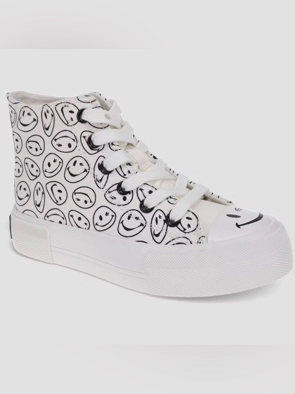 Joe Boxer Kids' Sneakers Smiley Face Pattern Size 4